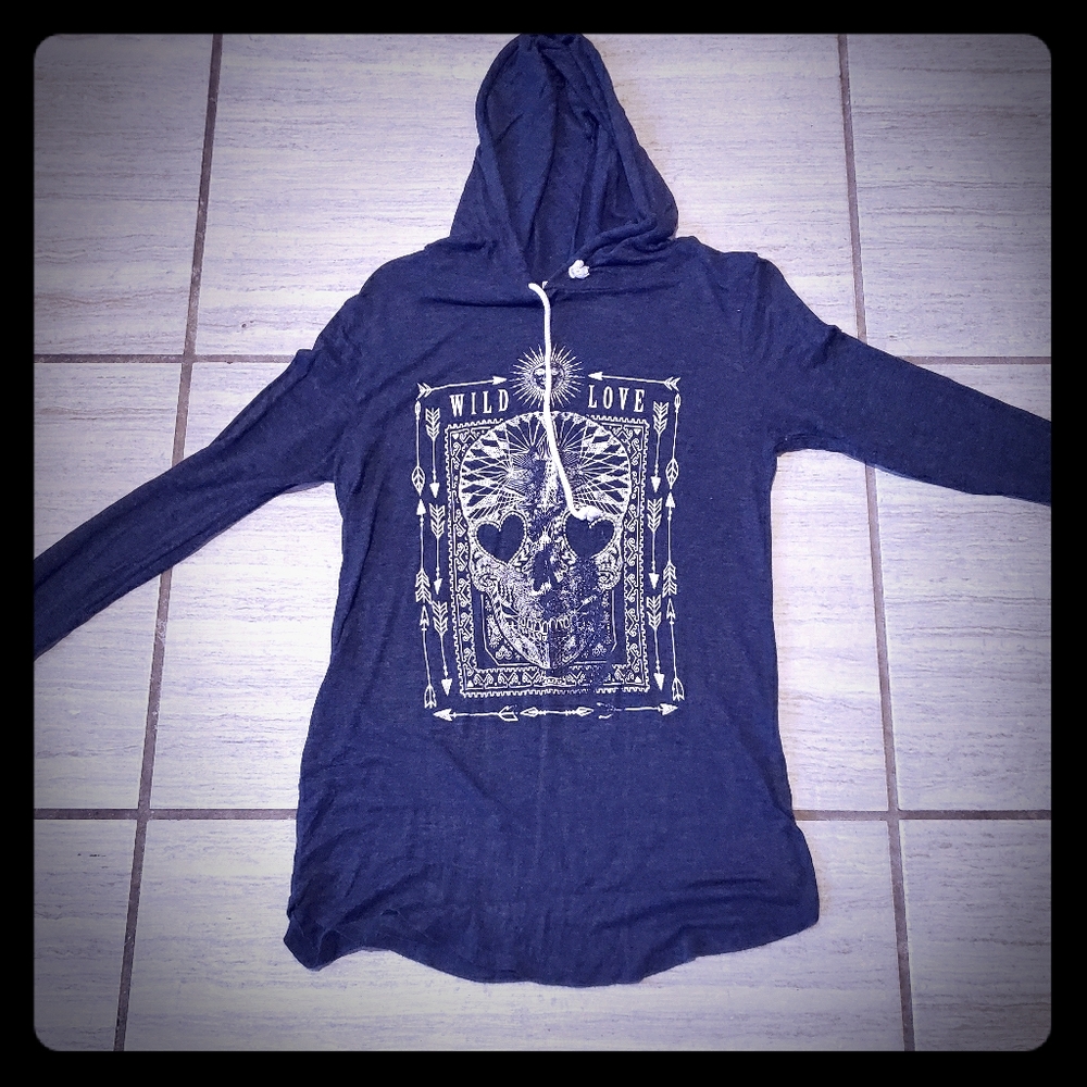 Womens Skull pullover hoodie top